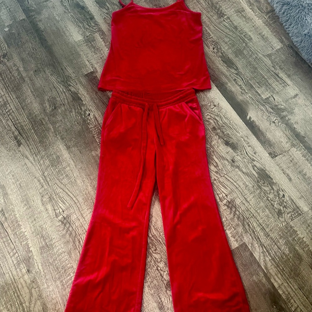 Torrid Stylish Red Velour Women's Lounge Set